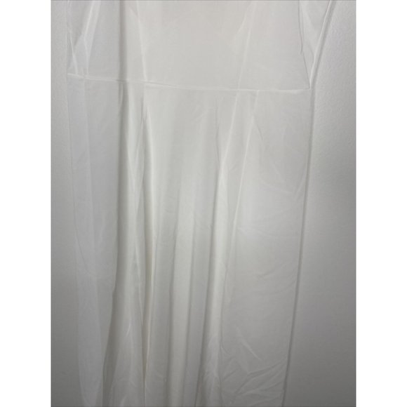 Vintage Artemis White Full Slip Embroidered Sheer Sz 34 B Tall 1950's Dress - Picture 6 of 9